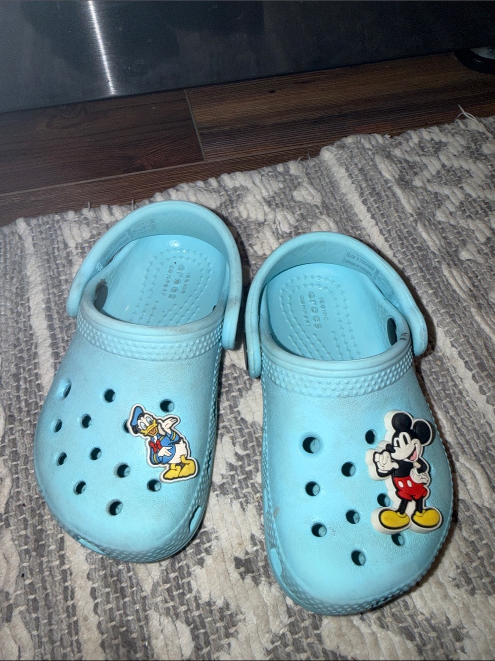 CROCS Kids Light Blue Slip-On Clogs with Disney Charms